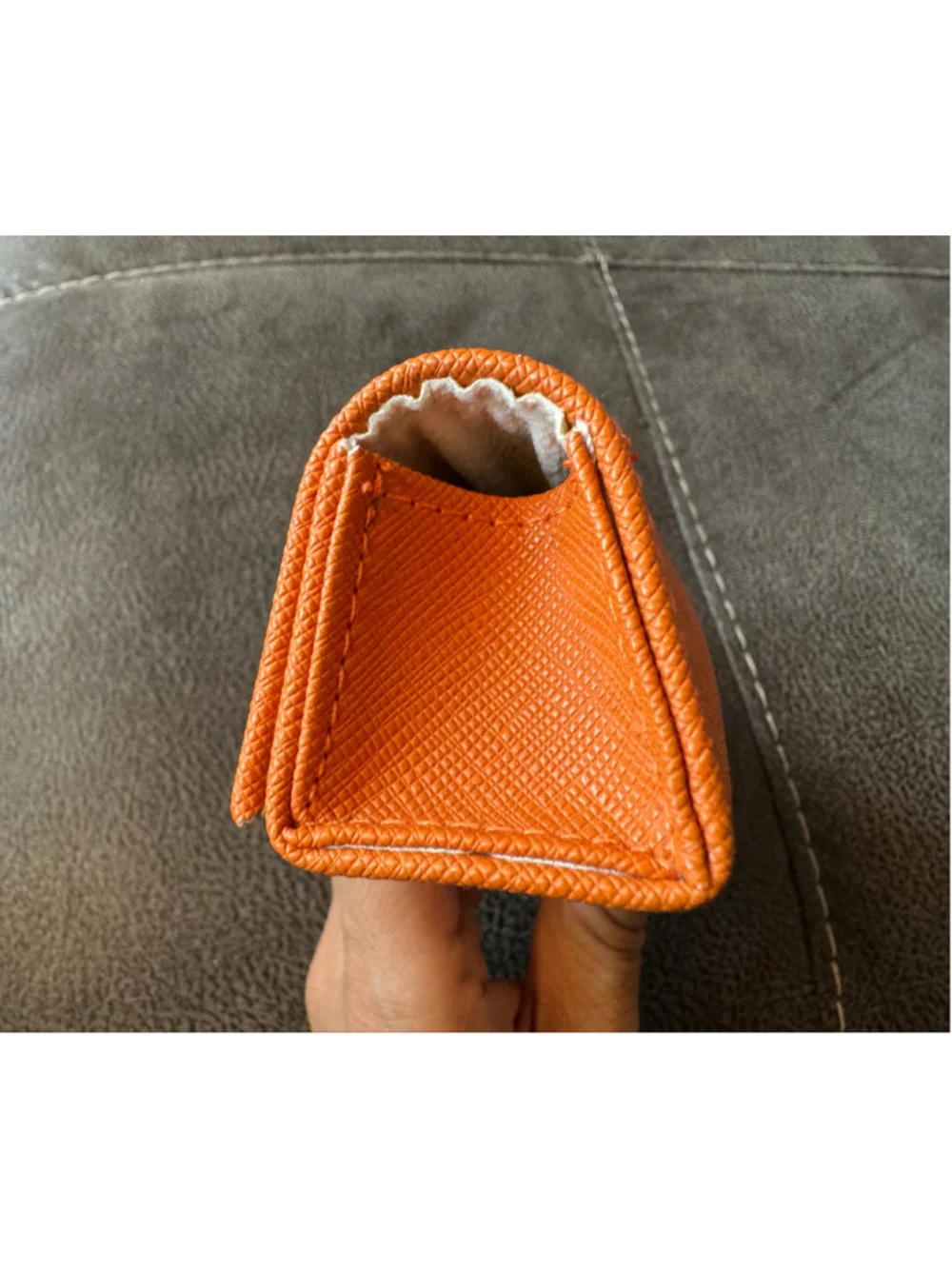 Tory Burch Orange Saffiano Leather Glasses Case